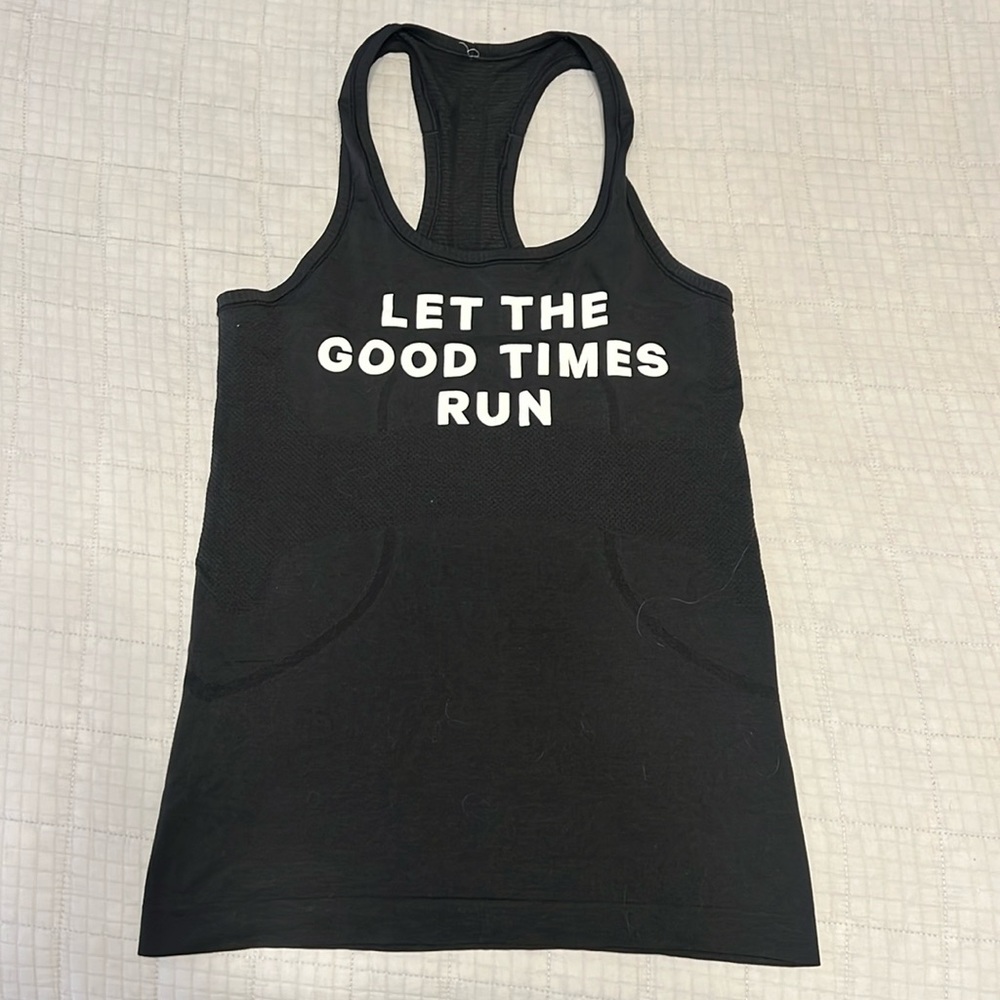 LuluLemon limited edition “LET THE GOOD TIMES RUN” athletic tank. Size 8.